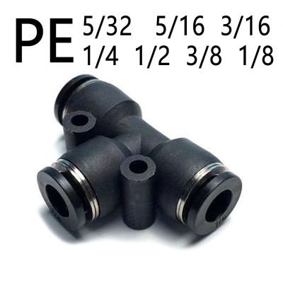 PE PET Pneumatic Quick Connector PU Air Pipe 5/32 1/4 5/16 3/8 1/2 inch PU Air Pipe Connector Right-angle Tee 3-way Connector Pipe Fittings Accessorie