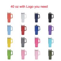 With Logo 40 Oz Tumbler With Handle Insulated Mugs With Lids And Straws Stainless Steel Coffee Tumbler Cups Water Bottles