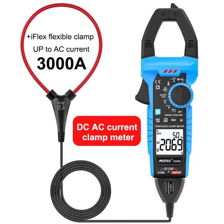 Mestek CM86B TrueRMS 1000A AC/DC Clamp Meter With Iflex, Measures AC