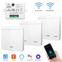 WIFI Mini Light Switch Tuya Smart Home APP Relay Module 433MHz Wall Panel Wireless Voice Control Timer Google Home Alexa 110220V Power Points  Switche