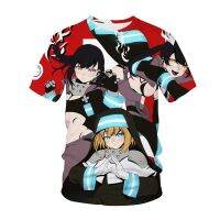 Anime Fire Force 3D Print T-shirt Men/Womensummer Harajuku Cartoons Streetwear Fashion Casual Hip-hop O-Neck Oversize