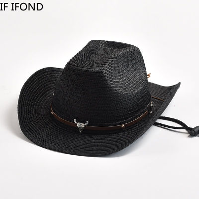ฤดูร้อนใหม่หมวกฟางสำหรับผู้ชายผู้หญิง Western คาวบอยหมวกกลางแจ้ง Beach Sun หมวก Cowgirl Jazz หมวก Sombrero Hombre