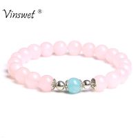 Men Women Natural Stone Bracelet Rose Quartzs Beads Bracelets for Women Strand Bracelets amp;Bangles Jewelry Accessories