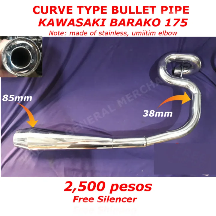 Barako 175 Curve Bullet Pipe Type Full System Muffler Lazada Ph