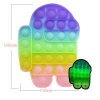 2021Big Glow in the Dark Big Pop Fidget Reliver Stress Toy Push Bubble Antistress anti-rat Toys for Adults Children Luminous Gift