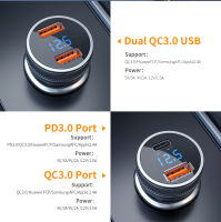 Essager Mini USB Car Charger Quick Charge 3.0 Fast Charger Charger สำหรับ 14 13 Xiaomi Auto Type C QC PD 3.0เครื่องชาร์จศัพท์