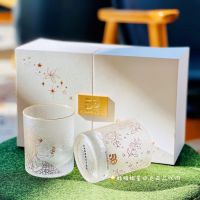 Starbucks 2022 50th Anniversary Golden Twin-tailed Goddess Matte Couple Cup Collection Glass Cup Set Gift Box