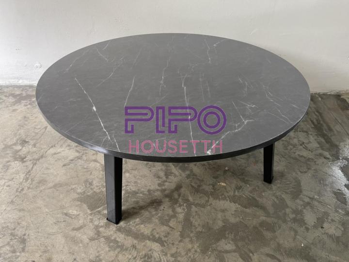 โต๊ะญี่ปุ่น-โต๊ะพับอเนกประสงค์-หน้ากลม-ขนาด-75x75-ซม-มี-3-ลาย-หินดำ-หินขาว-ไม้บีช-pp99