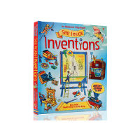 See inside inventions, the original genuine picture book in English, open the cardboard, turn through the book, secretly look inside, and invent the three-dimensional popular science book produced by Usborne