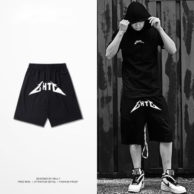 M-7XL Men Short Shorts Mens Clothing Pants Ready Stock Plus Size Graphic Print Black Drawstring Shorts Youth Boy Casual Loose Beach Pants Mens Basketball Gym Five Sub Pants Seluar Pendek Lelaki