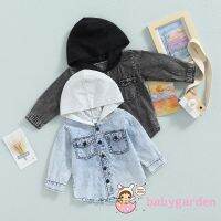 Babygarden-1-5years เสื้อแขนยาว มีฮู้ด แต่งกระดุม สําหรับเด็กผู้ชาย