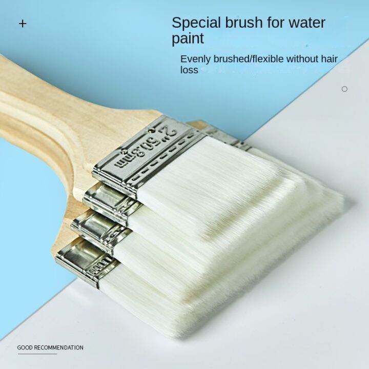 Waterbased paint brushes, wool brushes, soft bristle paint brushes