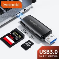 Pembaca kartu Toocki USBC USB3.0 ke SD mikro SD kartu memori TF adaptor untuk Macbook Linux PC Laptop aksesori pembaca kartu TF/SD