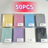 50pcs Kpop Card Sleeves 61x91mm 20C Heart Bling Holder For Photocard Sleeves Idol Photo Cards Protective Game Storage Bag