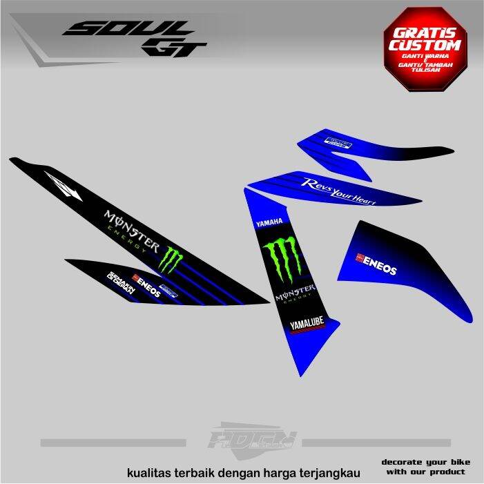Striping Soul GT 125 motif monster energy | Lazada Indonesia