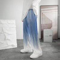 【CC】♘  Silk Pleated Man Pants Wide Leg Oversize Streetwear Y2k Trousers  2022 New