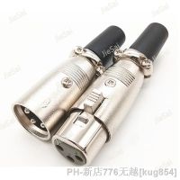 1pcs Zinc Alloy Nickel Plating 3pin Male Female Socket Microphone Cable Audio Plug XLR Connector