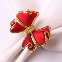 Napkin Buckle Buckles Dinner Wedding Napkin Red Bow Napkin Ring Receptions Dining Room Decoration Kitchen