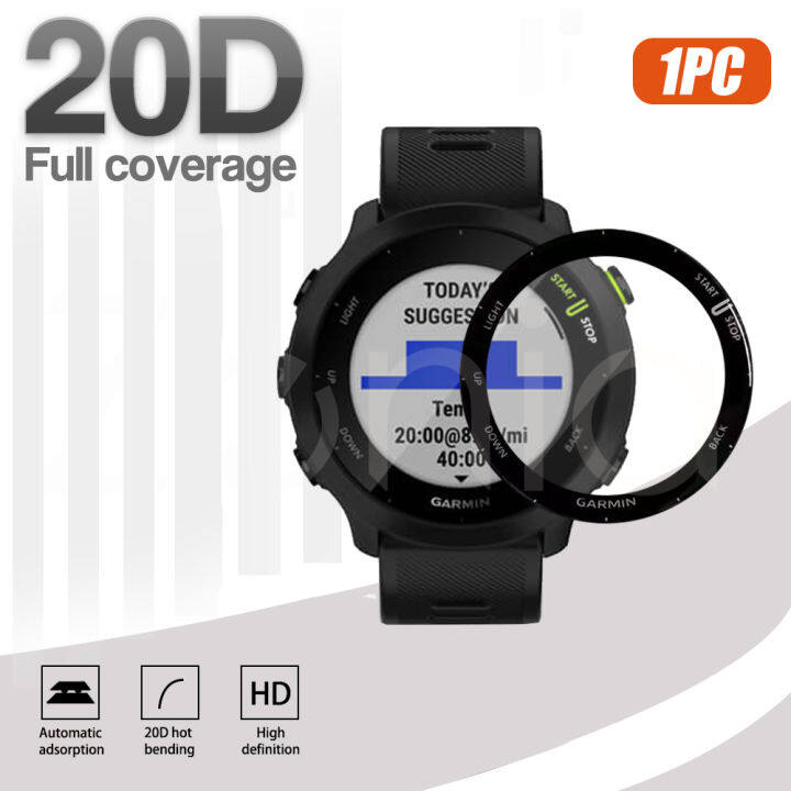 zenia-1pc-20d-hd-เต็มรูปแบบหน้าจอขอบโค้งเต็มรูปแบบป้องกันฟิล์มสำหรับ-garmin-forerunner-55-กีฬาสมาร์ทนาฬิกา-hd-9h-3d-ป้องกันการระเบิดป้องกันฟิล์มอุปกรณ์เสริม