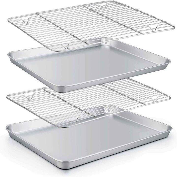 LIFE SHOPS Nonstick Baking Sheet with Cooling Rack Set Stainless Steel