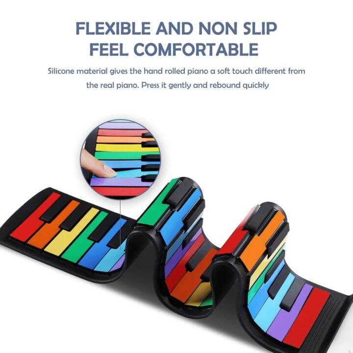 49 Keys Digital Keyboard Flexible Roll Up Piano with Loud Speaker