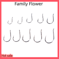 Family Flower Flash Sale ตะขอตกปลา100ชิ้น/ล็อตเหยื่อเหล็กกล้าคาร์บอนตะขอเบ็ดตกปลาสแตนเลส