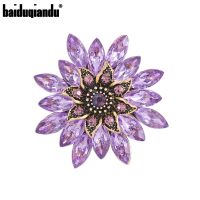 baiduqiandu New Arrival Assorted Colors Crystal Rhinestone Flower Brooch Pins Fashion Dress Accessories Jewelry for Women