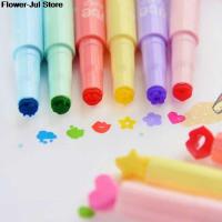 1/6Pcs/Lot Cute Candy Color Highlighters Inks Stamp Pen Creative Marker Pen school Supplies office Stationery for children Gifts Highlighters Markers