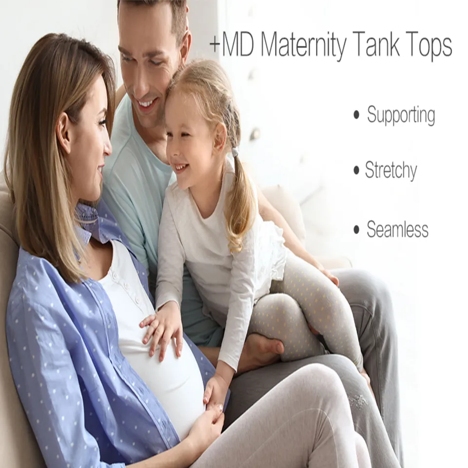 +MD Maternity Belly Support Tank Top Seamless Pregnancy