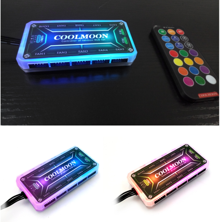 กล่อง-controller-พร้อม-remote-ควบคุมพัดลมและไฟ-rgb-ของ-coolmoon