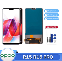 AMOLED สำหรับ OPPO R15 R15 PRO จอแสดงผล LCD หน้าจอสัมผัส Digitizer เปลี่ยนแผงกระจกสำหรับ OPPO R15 R15PRO