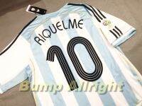 Retro :เสื้อบอลย้อนยุคVintage ทีมชาติอาเจนติน่า เหย้า 2006 Argentina National Home 2006 + 10 RIQUELME พร้อมอาร์มบอลโลก