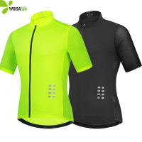 WOSAWE Breathable Men Cycling Jersey Short Sleeve Reflective Tight Clothing MTB Bike Sweatshirts Summer Bicycle Riding Jerseys