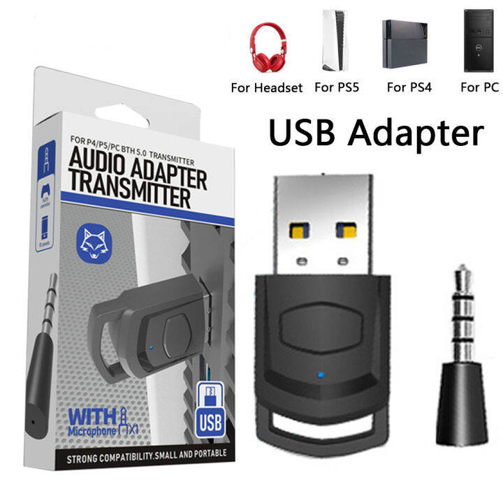 Wireless Game Audio Headphone Adapter Receiver for PS5 PS4 Game Console