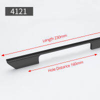 KAK Black Kitchen Handle Fashion Aluminium Alloy Cupboard Door Pulls Wardrobe Cabinet Handle Long Furniture Handle Hardware