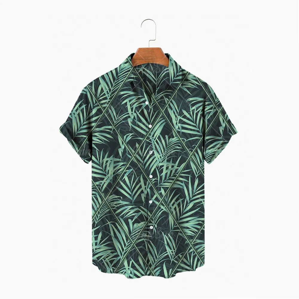 Áo Sơ Mi Nam Aloha Đi Biển In Màu Thường Ngày Thời Trang Áo Sơ Mi Hawaii Xl  5Xl Camisa Hawaiana Hombre?? 