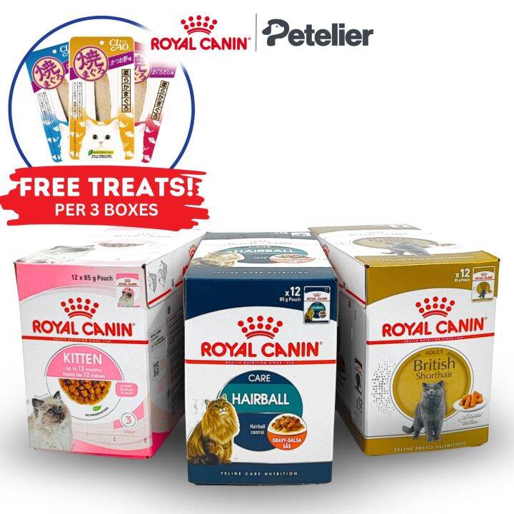 Royal Canin Wet Cat Food with Treats All Flavors/Breeds, 1 box/12