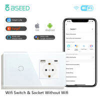 BSEED 123แก๊ง Wifi สวิทช์ไฟสัมผัส123Way สวิทช์ผนังสมาร์ทที่มีซ็อกเก็ต USB Type-C พอร์ต Tuya สมาร์ทชีวิต Alexa ควบคุม