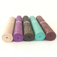 เสื่อโยคะผ้าลินิน Jute PVC เสื่อโยคะเสื่อออกกำลังกายผ้าลินินเสื่อโยคะ5Mm