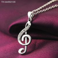 ♕☜ 925 sterling Silver crystal Elegant musical note Pendant Necklace For Women luxury Fashion wedding accessories jewelry gifts