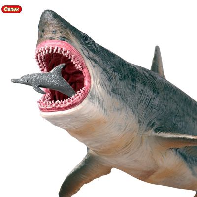 ZZOOI Oenux Savage Marine Sea Life Megalodon Action Figure Classic Ocean Animals Big Shark Fish Model PVC Collection Toy For Kids Gift