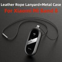 Pendant Necklace For Xiaomi Mi Band 8 Stainless Steel Metal Watchband Case Miband 8 Mi Band8 Leather Rope Chain Lanyard Smartwatches