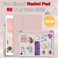 เคสแท็บเล็ตคุณภาพสูงใหม่สำหรับแผ่น Xiaomi Redmi SE 11.0นิ้ว2023แฟชั่นพับฝาเป็นฐานสีทึบโปร่งแสงพร้อมช่องเสียบปากกา Redmi Pad Se 11.0นิ้วเคส2023