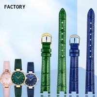 Genuine Leather Watch Strap For Coach Watch Park Series Mother Pearl Shell Womens Notch Leather Watchband Green  Accessories