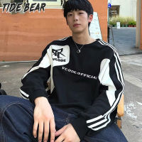 TIDE BEAR เสื้อสเวตเตอร์แขนยาวสวมหัวผู้ชายเสื้อกันหนาวผู้ชายสไตล์ถนนสูงของฤดูใบไม้ร่วงเสื้อกันหนาวหลวมและหล่อเสื้อกล้ามทันสมัยเสื้อผ้าคู่รัก