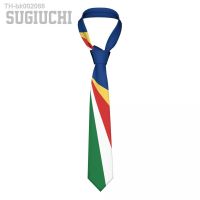 ◈ Seychelles Flag Emblem Men Women Neck Ties Casual Plaid Tie Suits Slim Wedding Party Business Necktie Gravatas