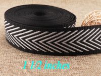 1 1/2 Hitam Putih Katun Anyaman Belt Lanyard Tas Dompet Anyaman Tas Tali Tote Tas Menangani Tali Supplies-38mm