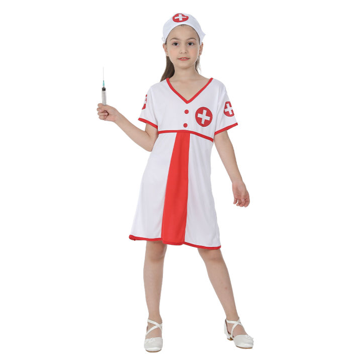 ชุดพยาบาลหญิงเด็กชุดแฟนซีหมอฮาโลวีน