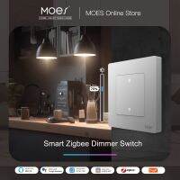 MOES Star Ring Series ZigBee Smart Dimmer Switch for Light Dimming Smart Life APP Work with Alexa Google Home Dimmable 1-3Gang Electrical Circuitry  P