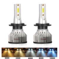 2Pcs 80W 12000LM Car Haedlight H4 H7 H1 H8 H9 H11 4300K 5000K 6500K 8000K 25000K Auto Fog Light 12V 24v Bulb 4300K 6000K Bulbs  LEDs  HIDs